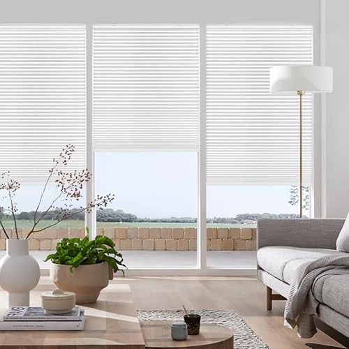 Cordless Cellular Blinds, No Drill Blackout 38″ W x 72″ H Blackout-white