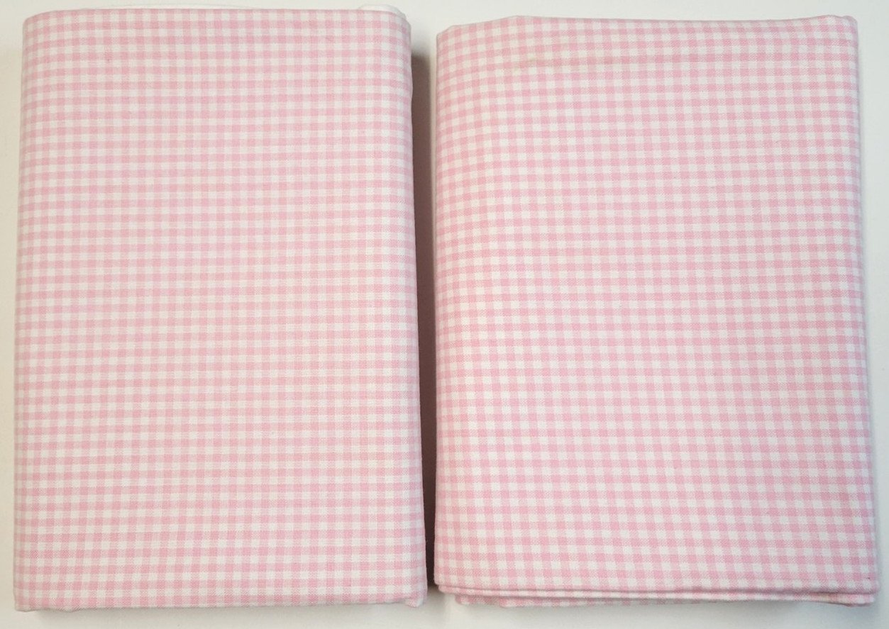 Pottery Barn Kids 2 Pink & White Gingham Check Curtain Panels 62″ Long PLS READ