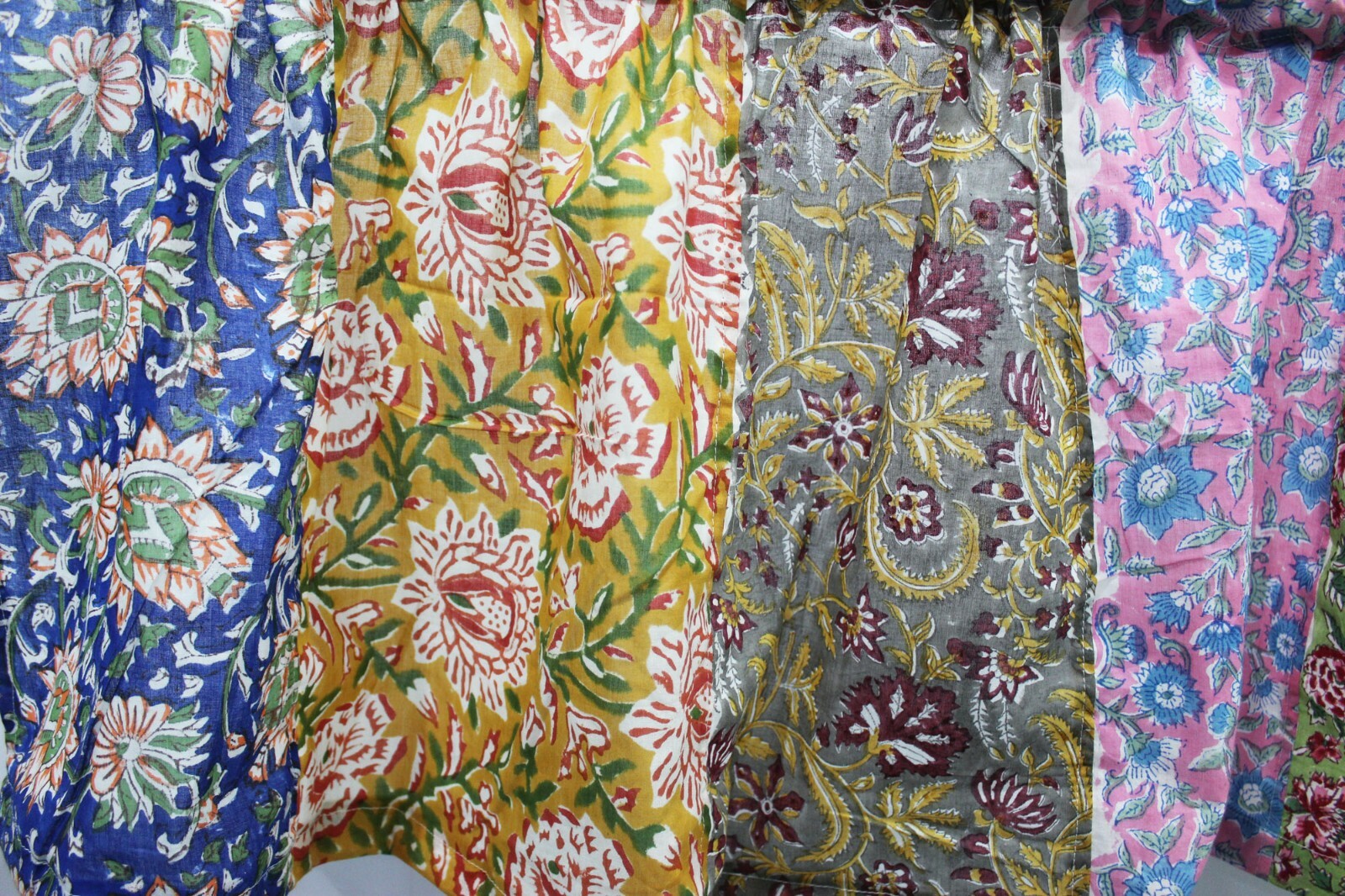 Patchwork Window Curtain Valance Multicolour Floral Rod Pocket Boho Home Décor