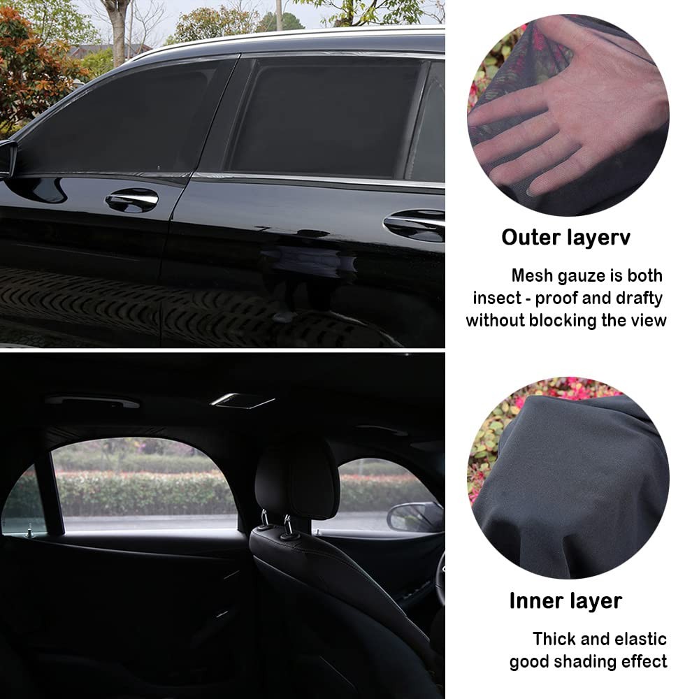 Upgrade Stretchable&Breathable SUV Car Window Shade – F, Rear window/2pcs