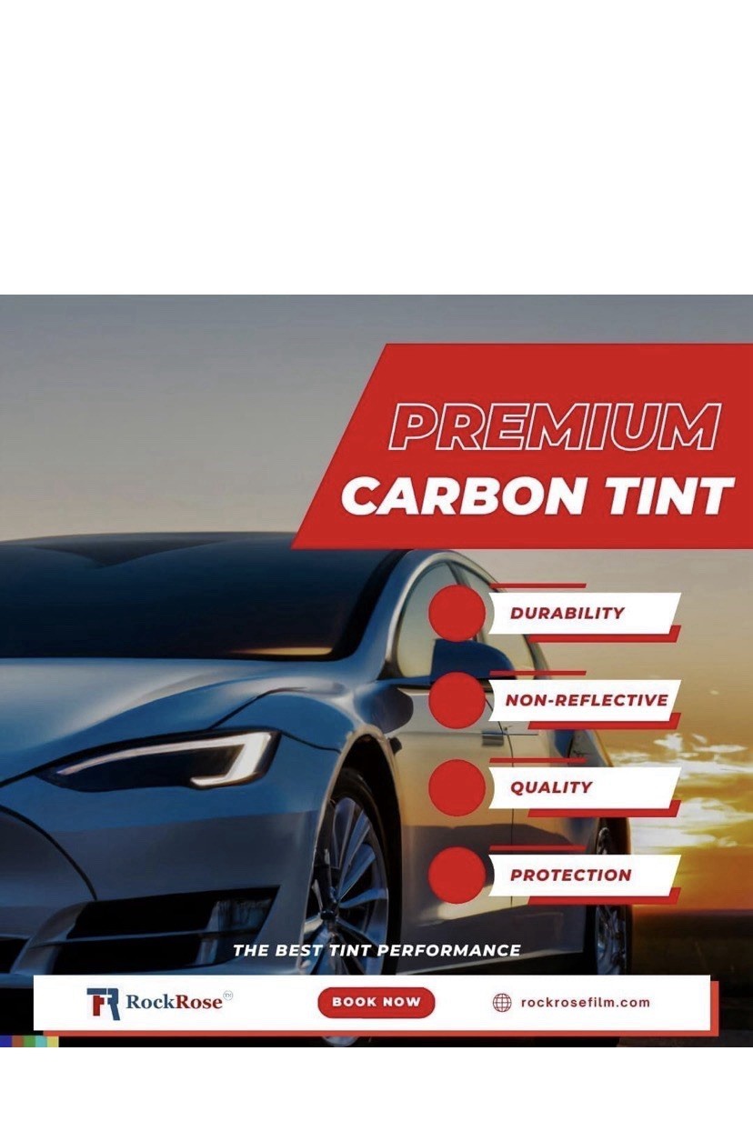 RockRose 20 % Premium Carbon Car Window Tint Film 20 in x 20FT 2PLY Charcoal
