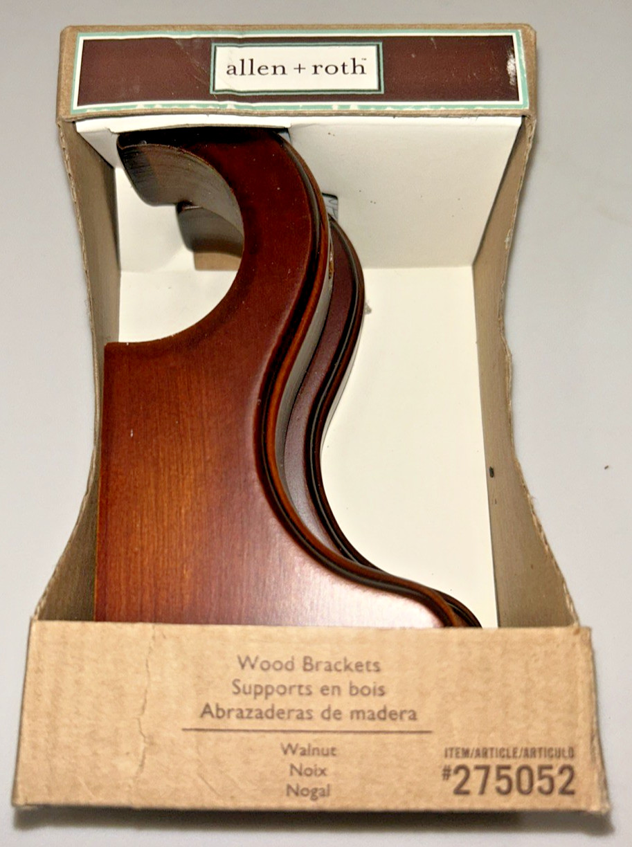 Allen + Roth Pair Of Wood Brackets 26428 Walnut
