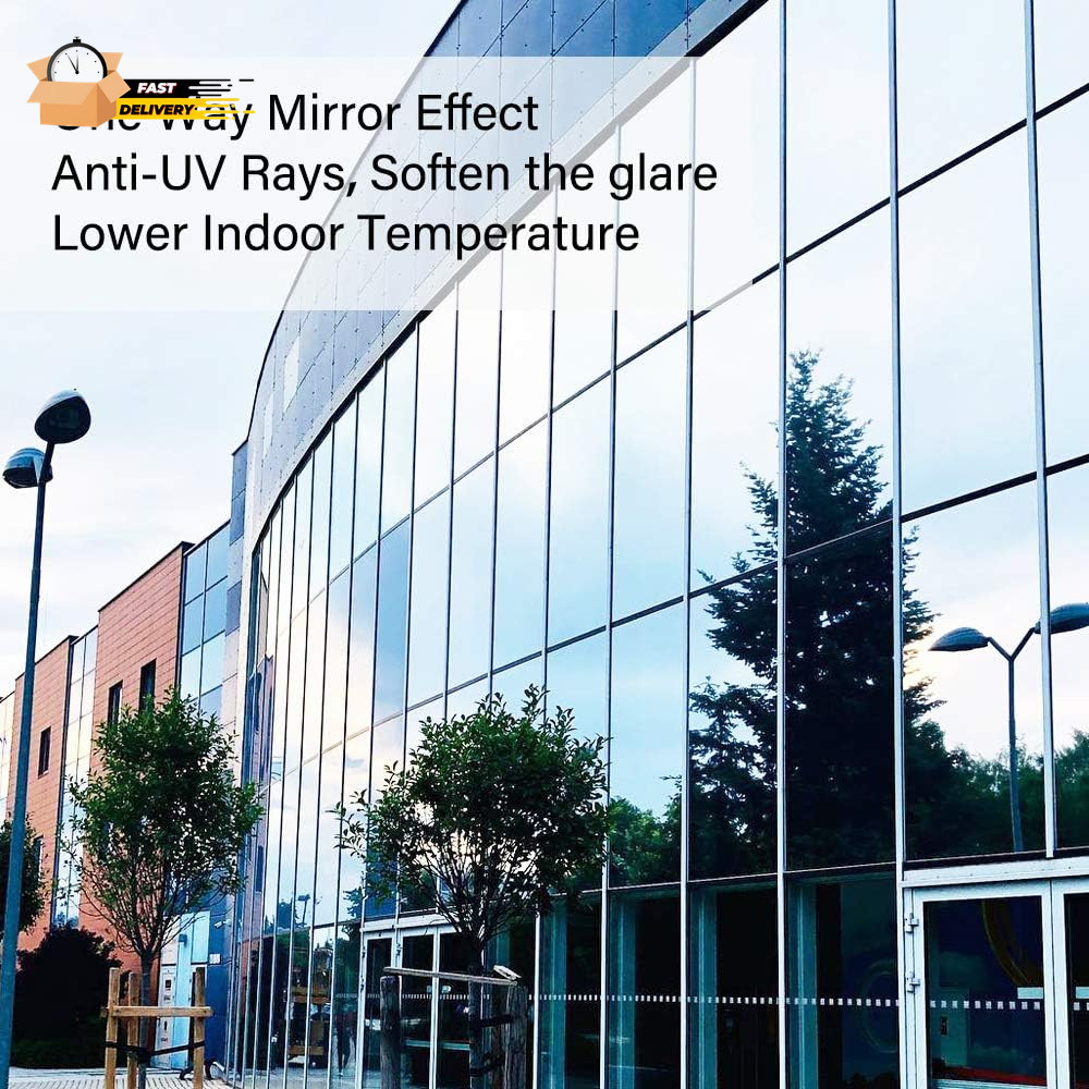 One Way Daytime Window Film Privacy Mirror Effect Self-Adhesive Window Ti