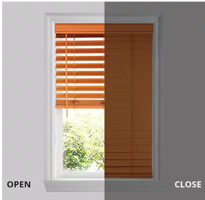 Home Decorators 23″x48″ Chestnut Cordless Premium Faux Wood Blinds
