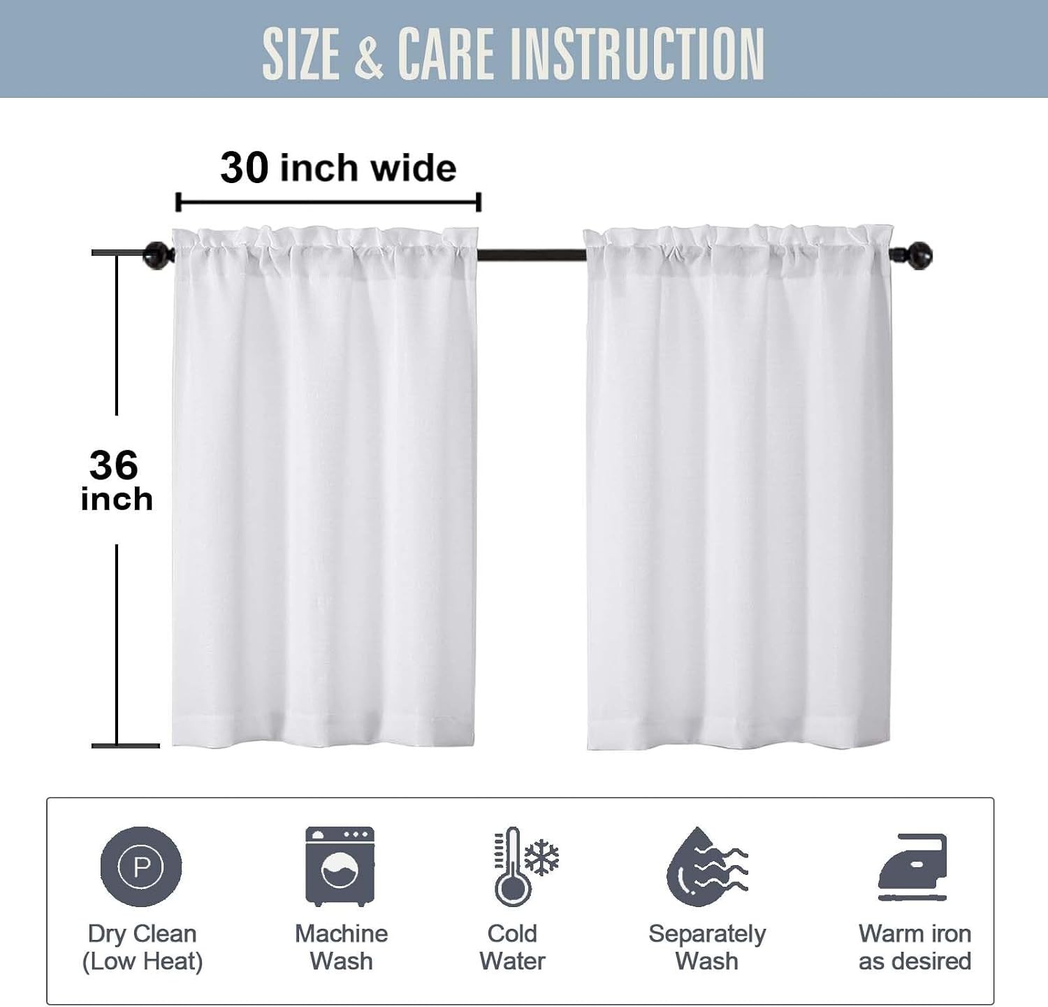Semi Sheer Curtain Panel 36