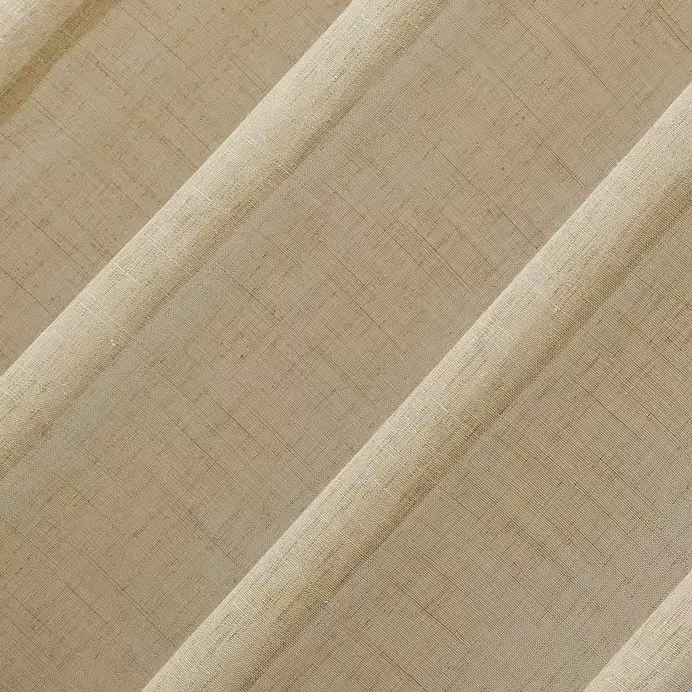 Vail Sand Linen Polyester Blend 52 In. W X 95 In. L Grommet Light Filtering Curt