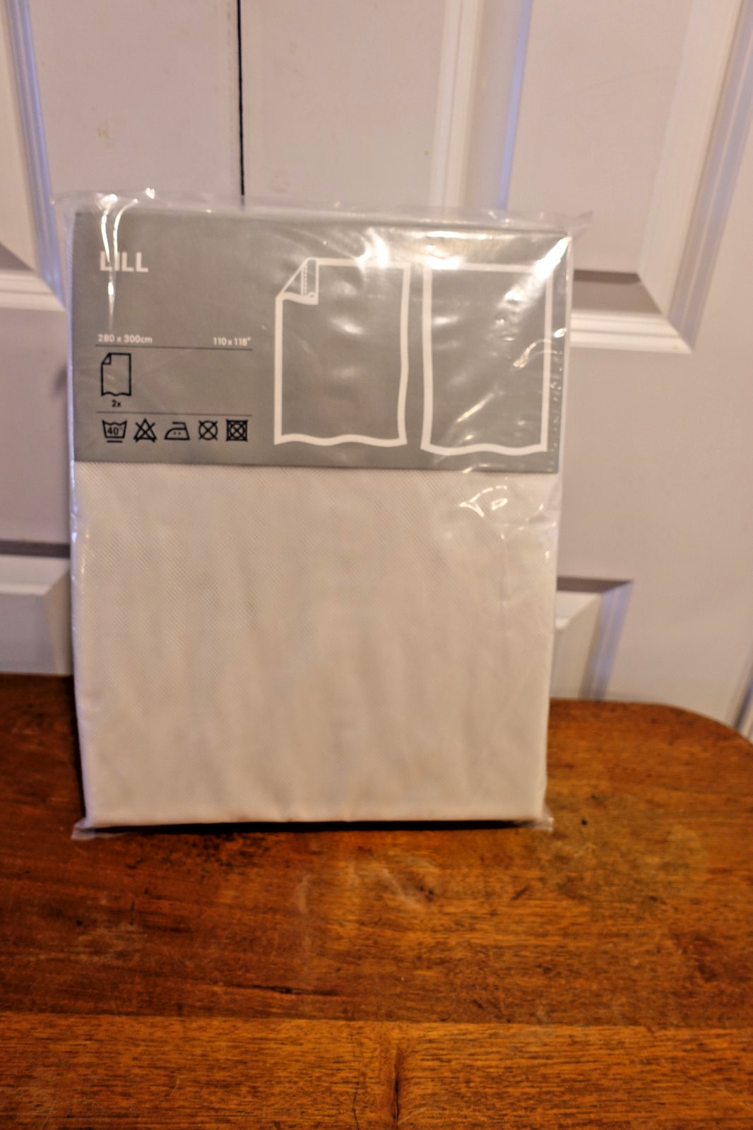 NEW! IKEA 110x118in LILL Sheer Curtain Panels White Polyester Netting -2 Panels