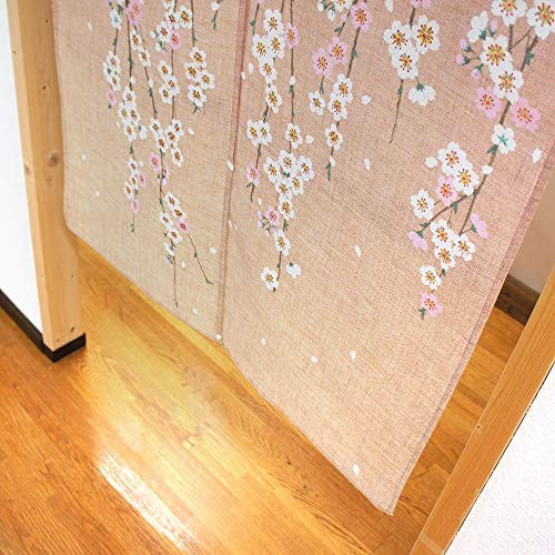 Japanese Noren Tapestry Curtain Gradient Weeping Sakura Slub Fabric From Japan