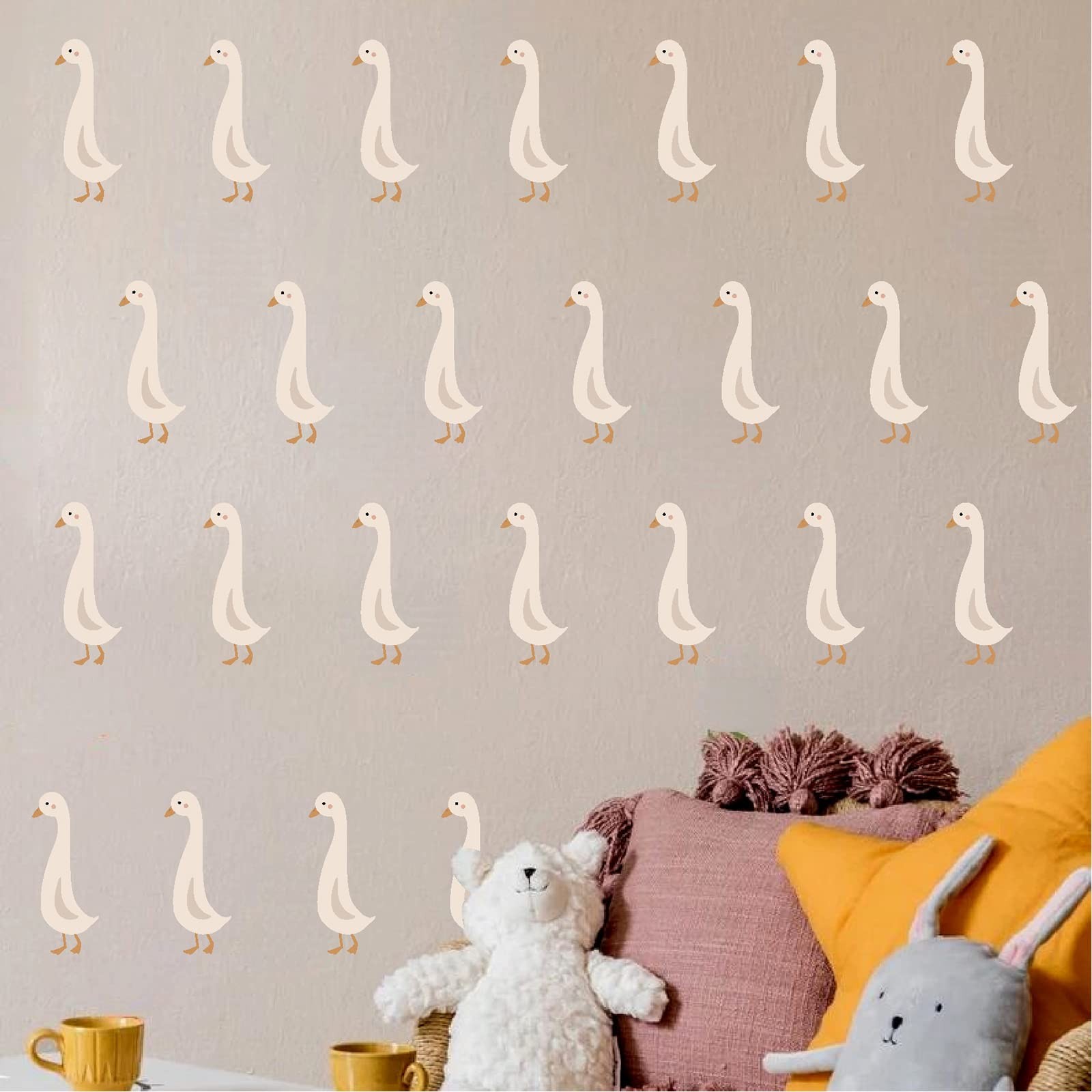 Cute Geese Wall Stickers Peel and Stick Goose Decals Funny Animal