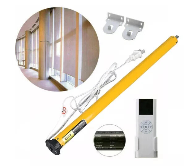100-240V Electric Roller Shade Tube Tubular Motor Kit w/ Remote Control 1.5 Inch