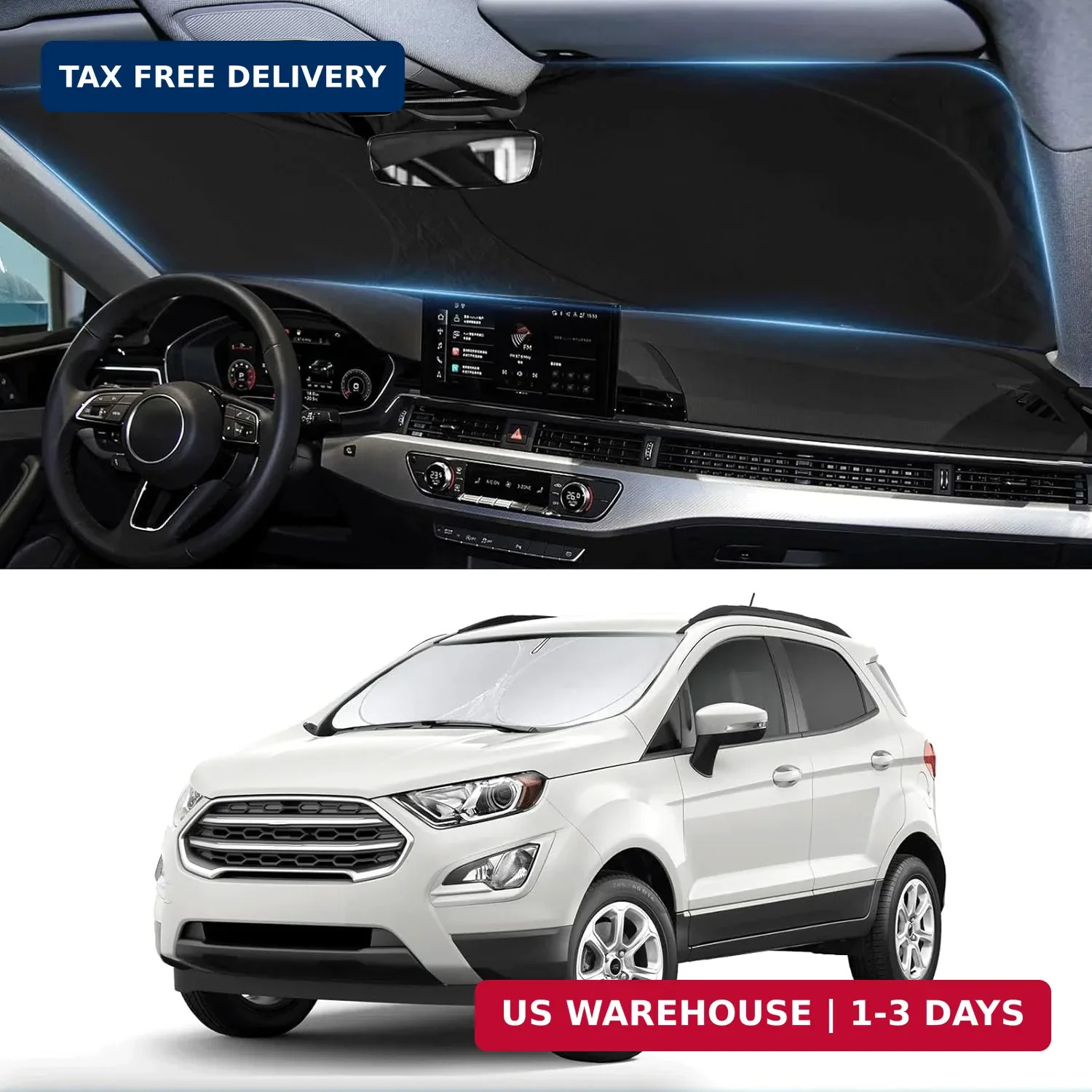 Sunshade for Ecosport Windshield Sun Shade for 2025 2024 2023 2022 2021 2020 For