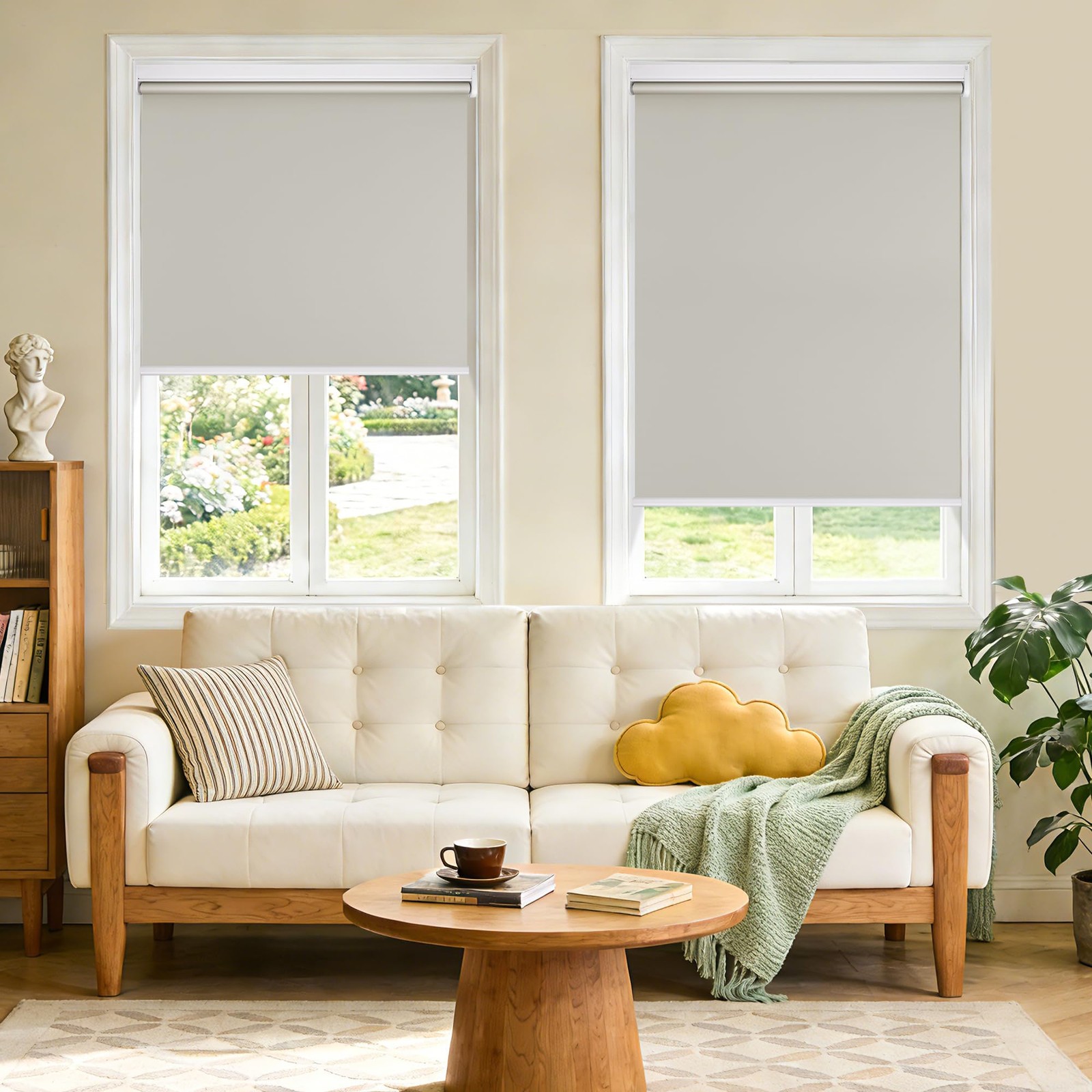 Grandekor Motorized Blinds Remote Control Blackout Roller Shade Electric Shades