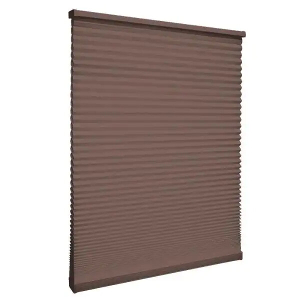 Custom Cut Home Decorators Mocha 9/16 in Blackout Cordless Cellular Shade