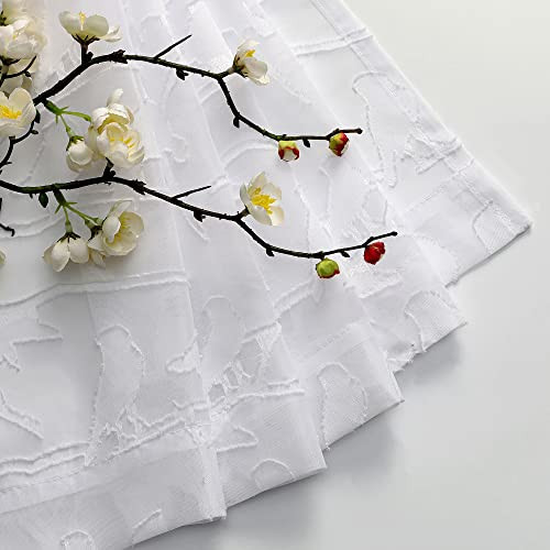 Anji Bird 2 Panels Sheer Kitchen Valances for Windows 14 Inches Long, Classic