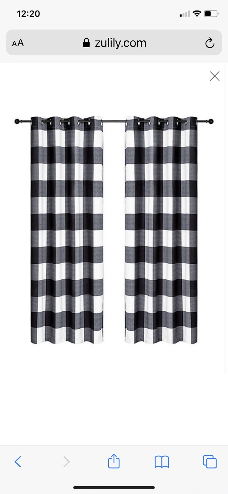 Buffalo Plaid Room Darkening Thermal Grommet Drape 84” Panels