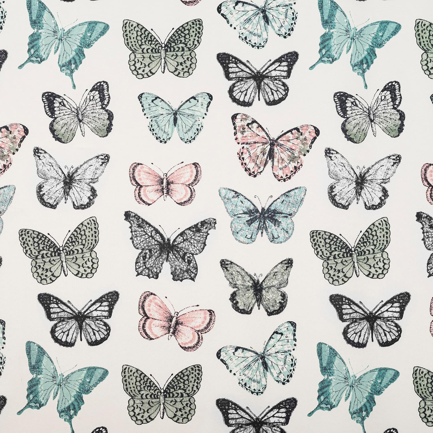 Marepesia Butterfly Print Energy Saving Rod Pocket Curtain Panel, 54″ X 63″, Blu