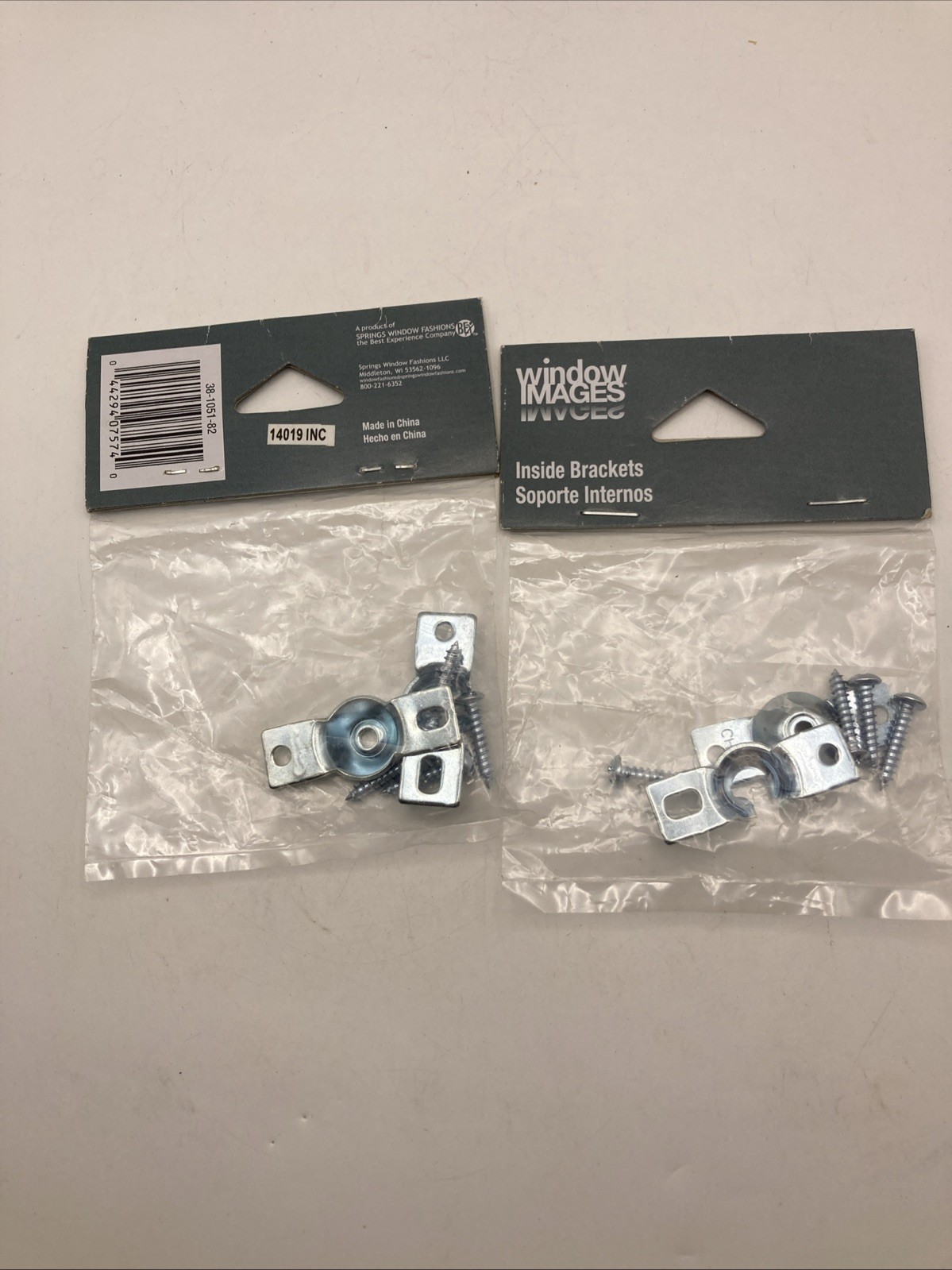 Window Images Roller Shade Brackets Inside Window Frame Mount w/ Screws Lot of 2