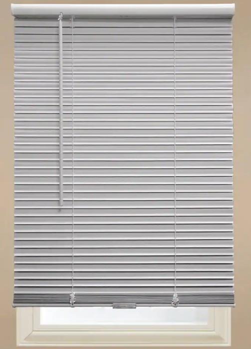 White Cordless Blackout 1″ Vinyl Mini Blind for Window or Door 35″W x 72″L