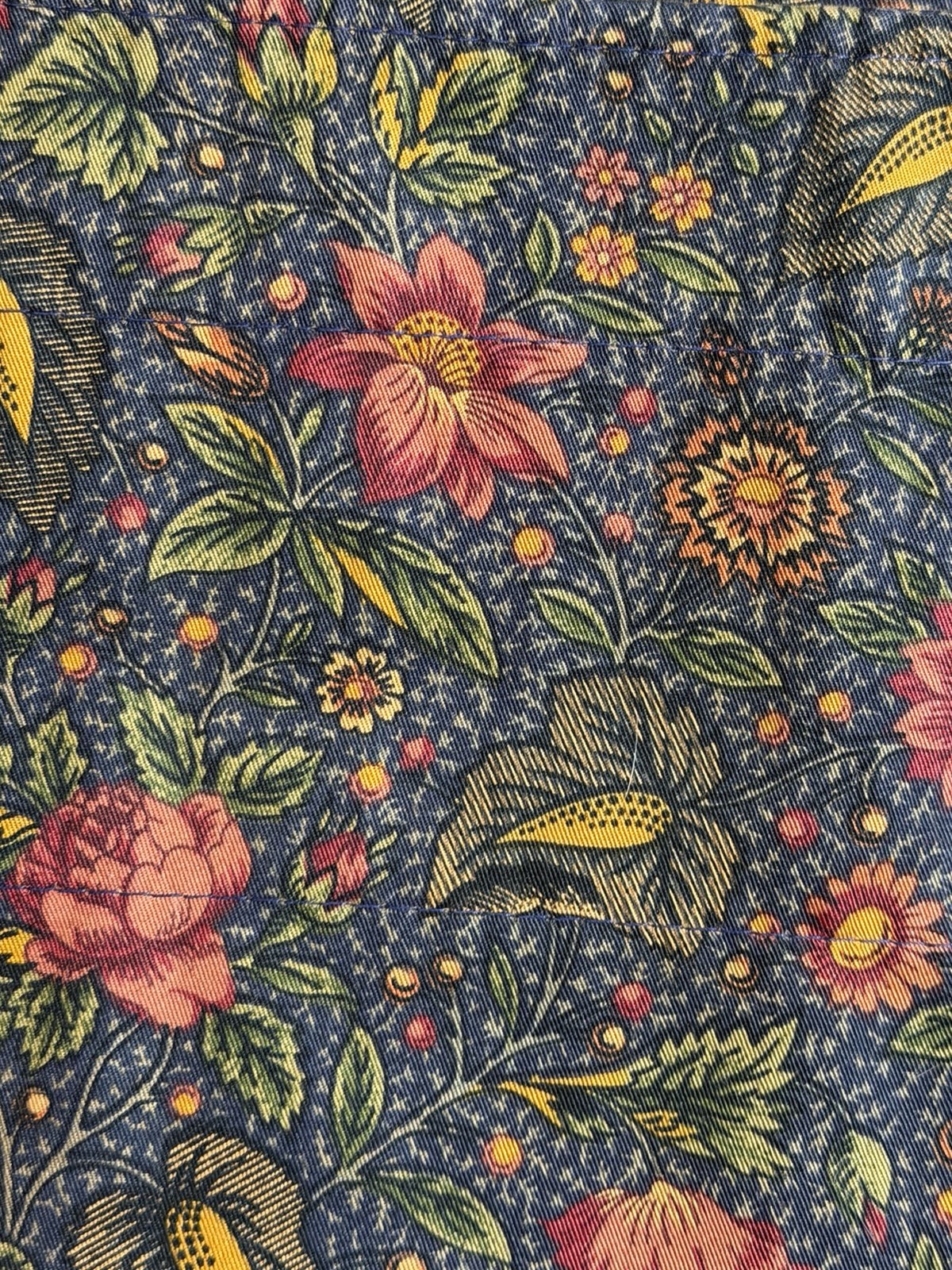 Waverly Valances William Morris Style Floral (3) ~76×15 Gold Red Rust Navy EUC