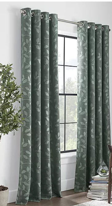 4 – JCPenney Home Plaza Tapestry Grommet Drapes 50″ x 120″ Abyss Green