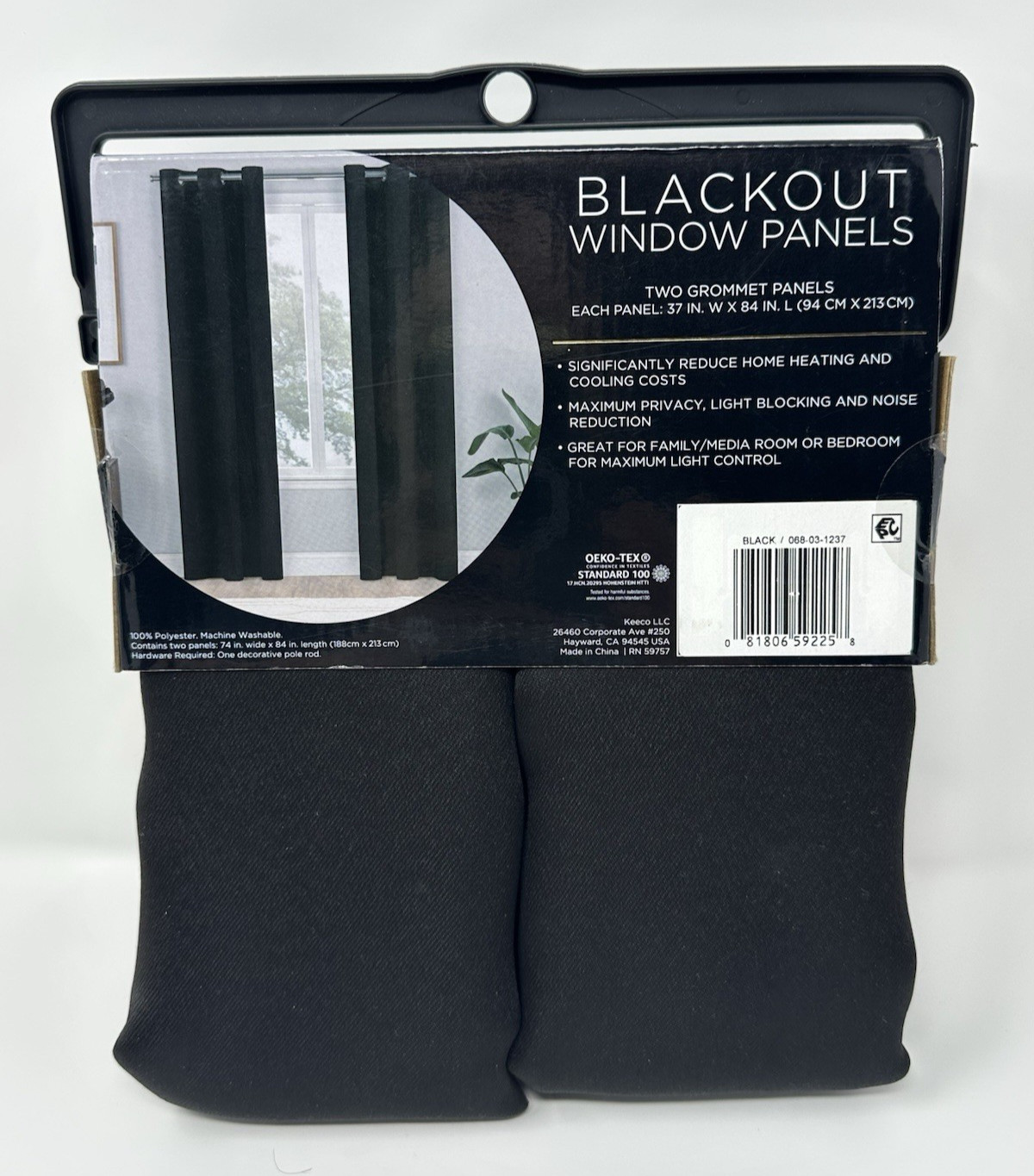 Eclipse Black Blackout Curtain Panels 84 In Grommet 2 Window Panels New