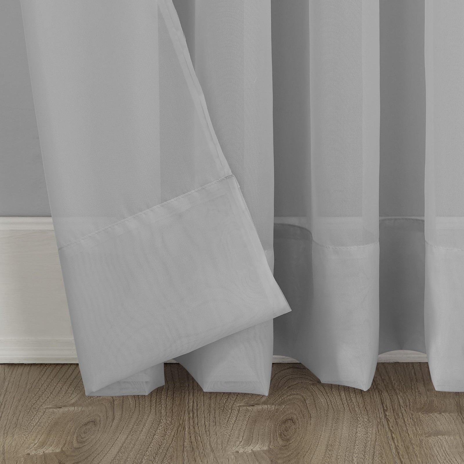 No. 918 Curtain Panel, 59″W x 84″L, Silver Gray, Sheer Voile, Grommet Top