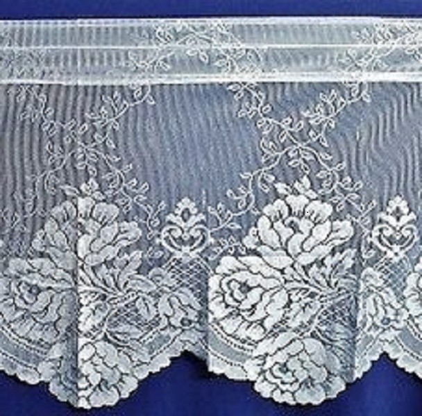 Lace Window Valance White 60″ X 20.5″ Caprice Livingroom Diningroom Bedroom