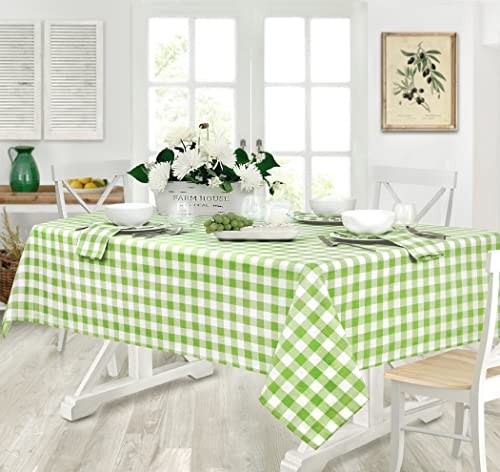 Country Rustic Buffalo Plaid Cotton Fabric 102″ x 60″ (Rectangular) Green