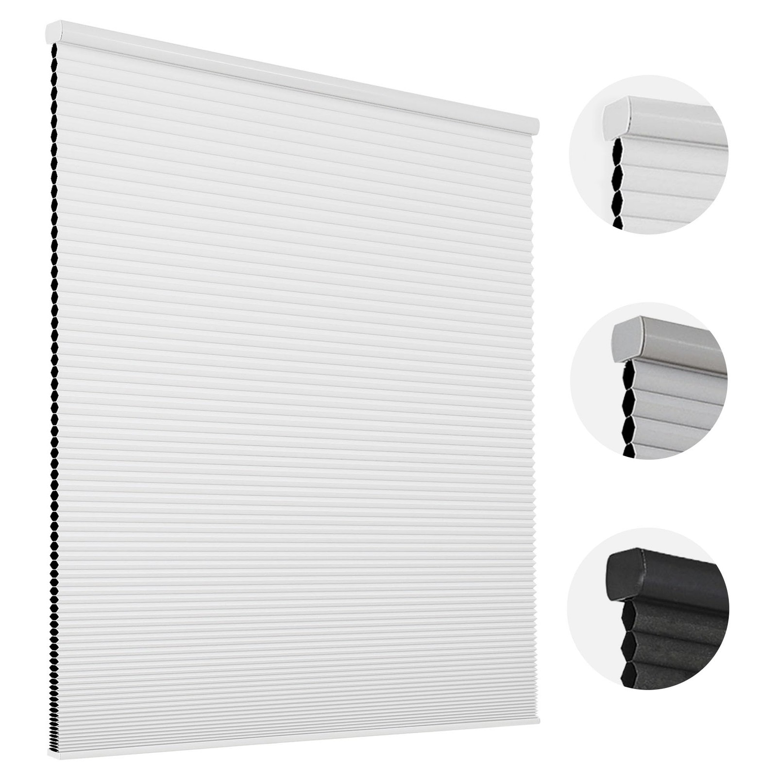 Joydeco Cellular Shades Blackout White Honeycomb Blinds For Windows Cordless
