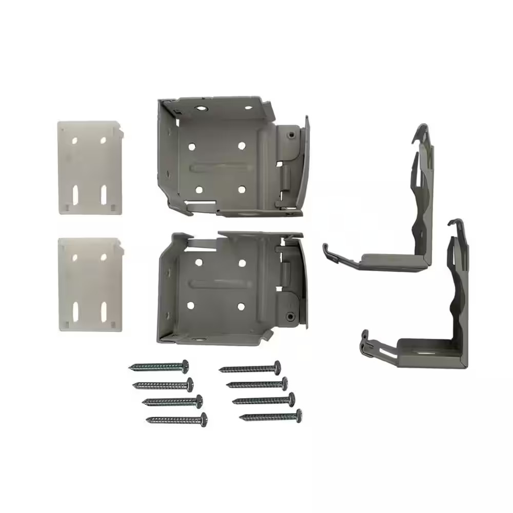 2.5 In. Cordless Faux Wood Side Mounting Brackets Set in Gray