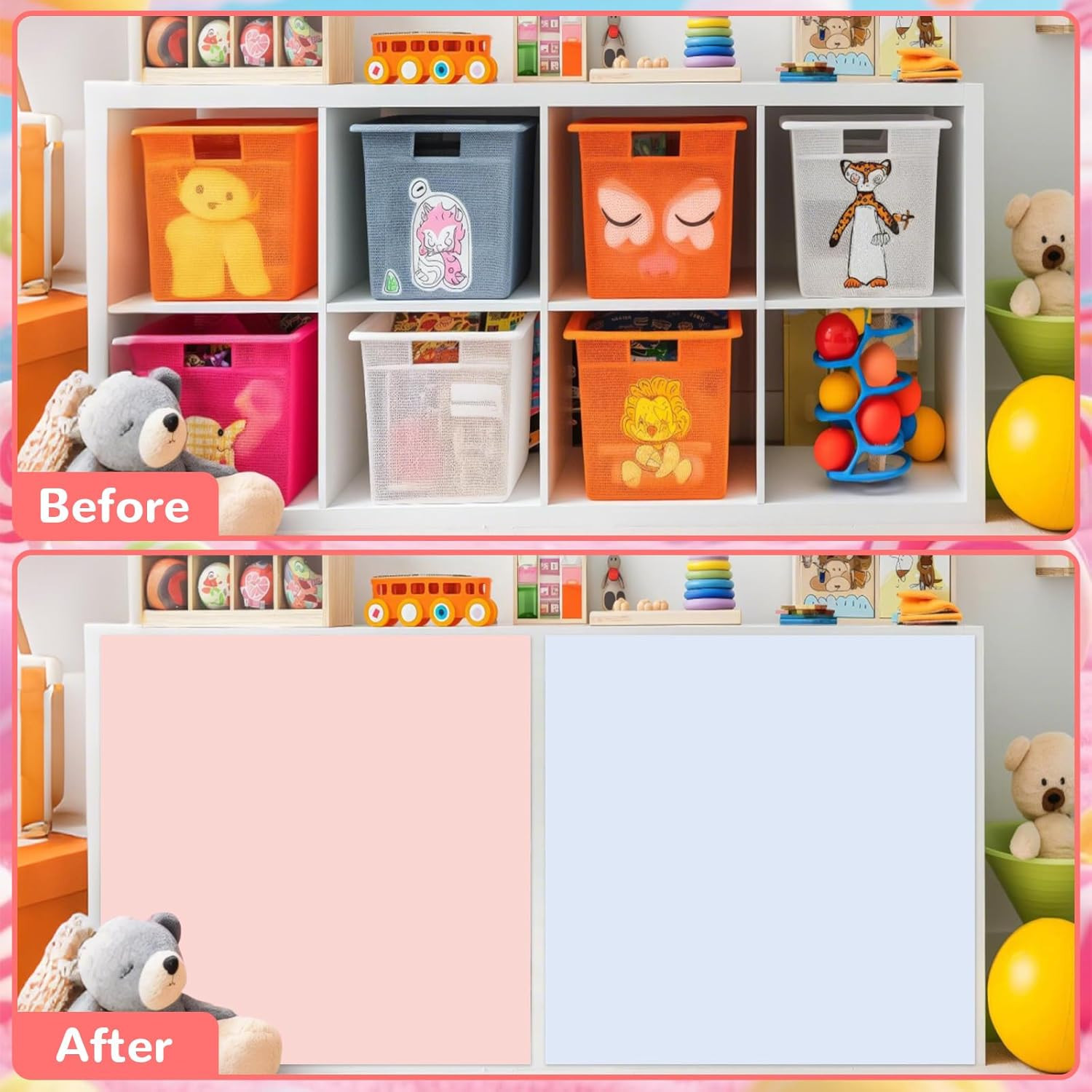 6PCS Classroom Cabinet Curtain for Shelves Back to School Curtain 24.6 X 24 Inch