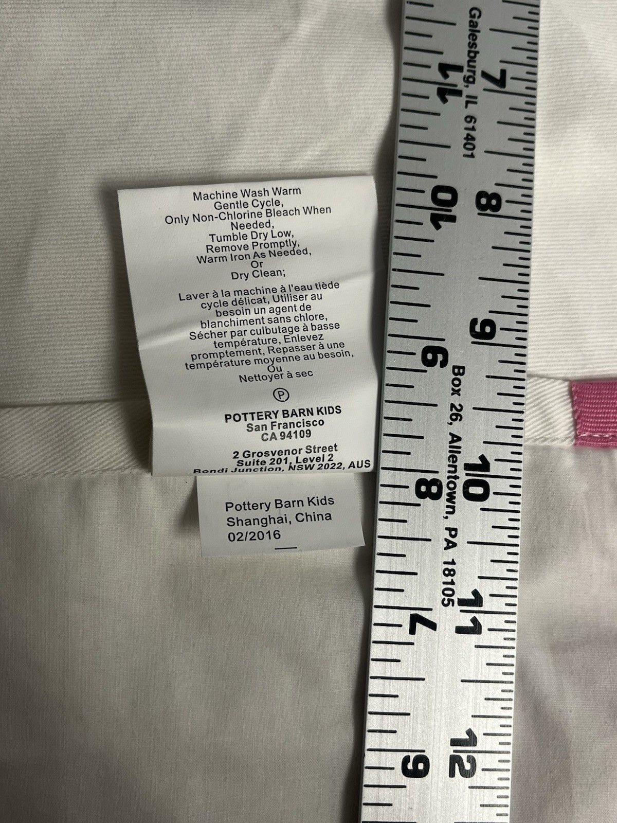 Pottery Barn Kids Harper Pink Grosgrain Stripe Window Valance 44 x 18 set of 6