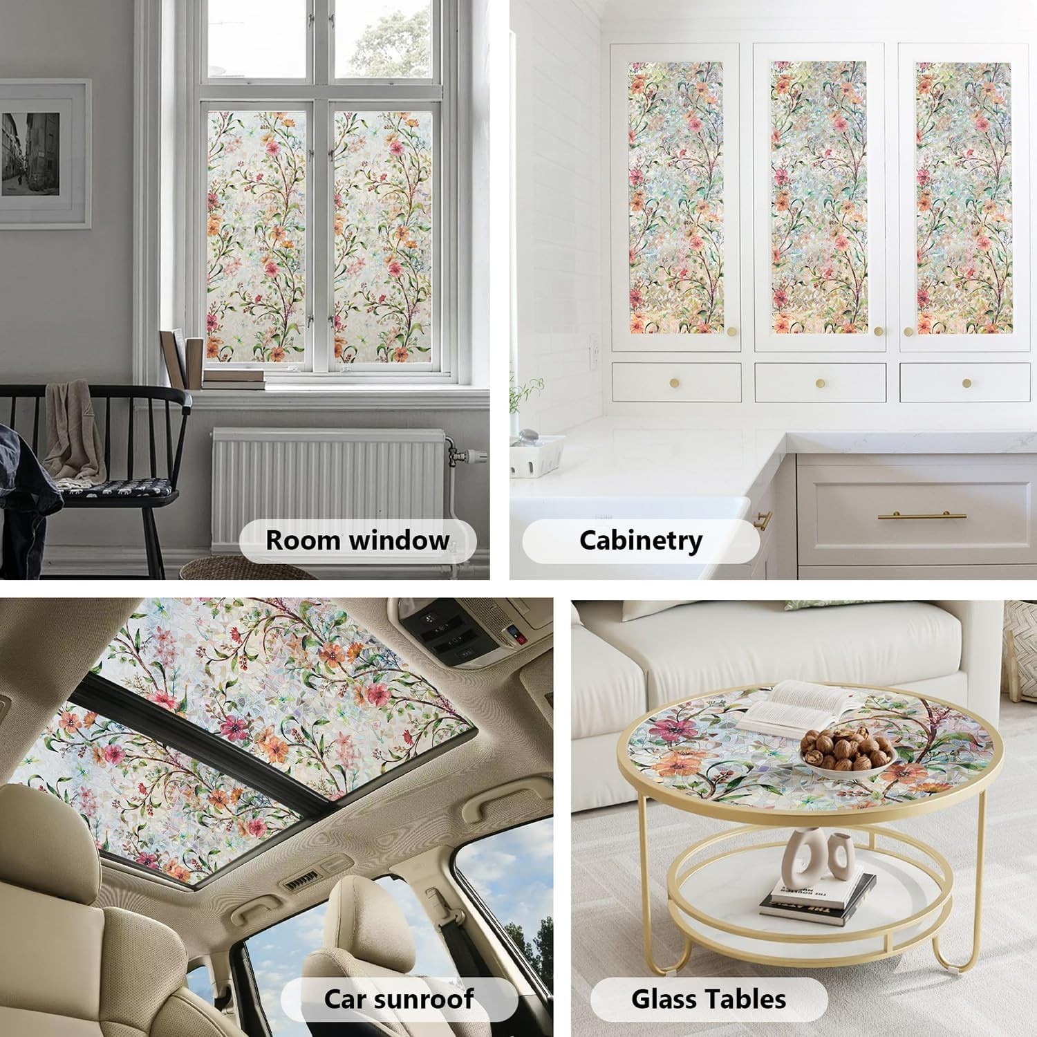 Ranzdn Window Privacy Film – Stained Glass 17.5×78.7(23.6×78.7 Inches) Inches, C