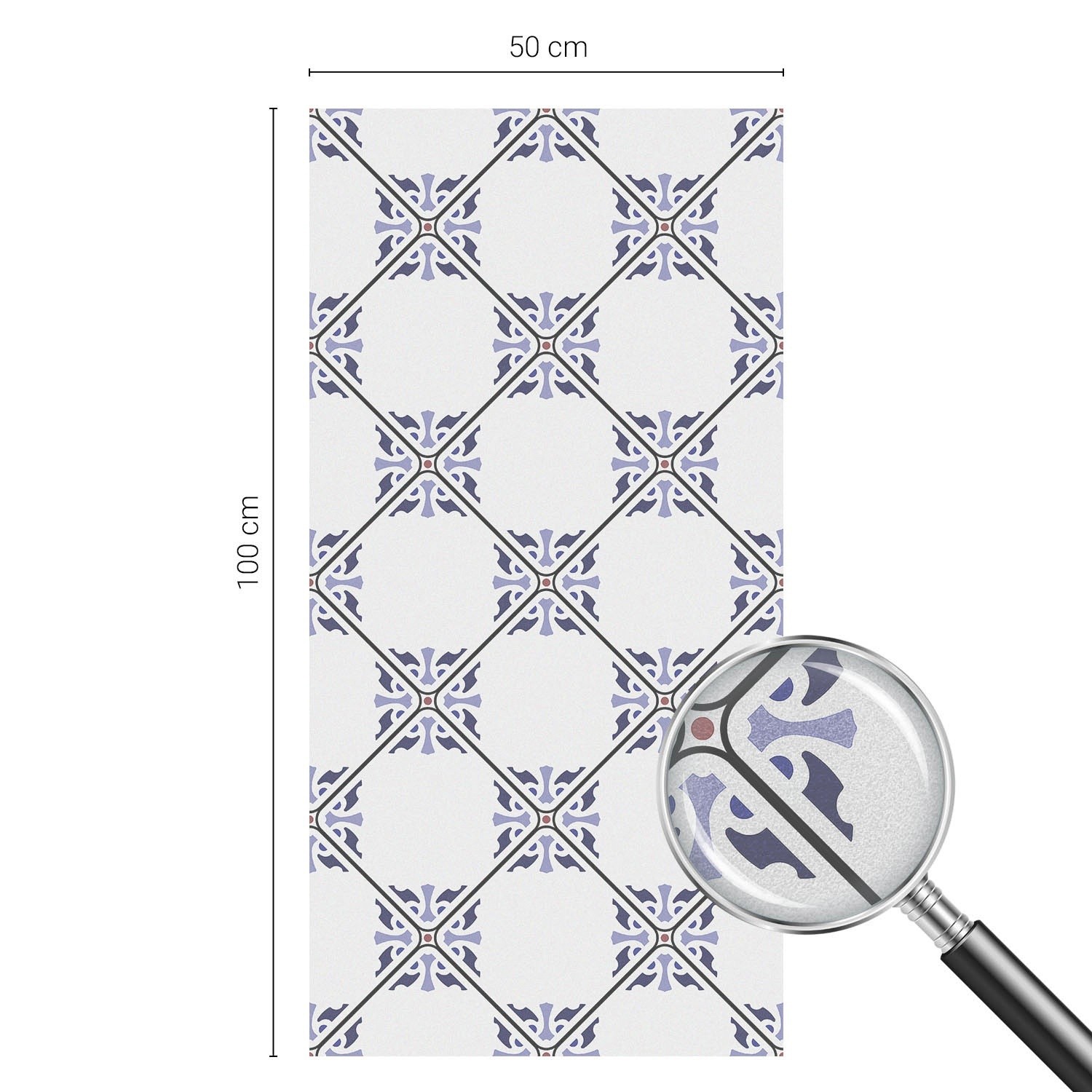 Decorative Privacy Window Film for Home and Office Geometric Tiles Art