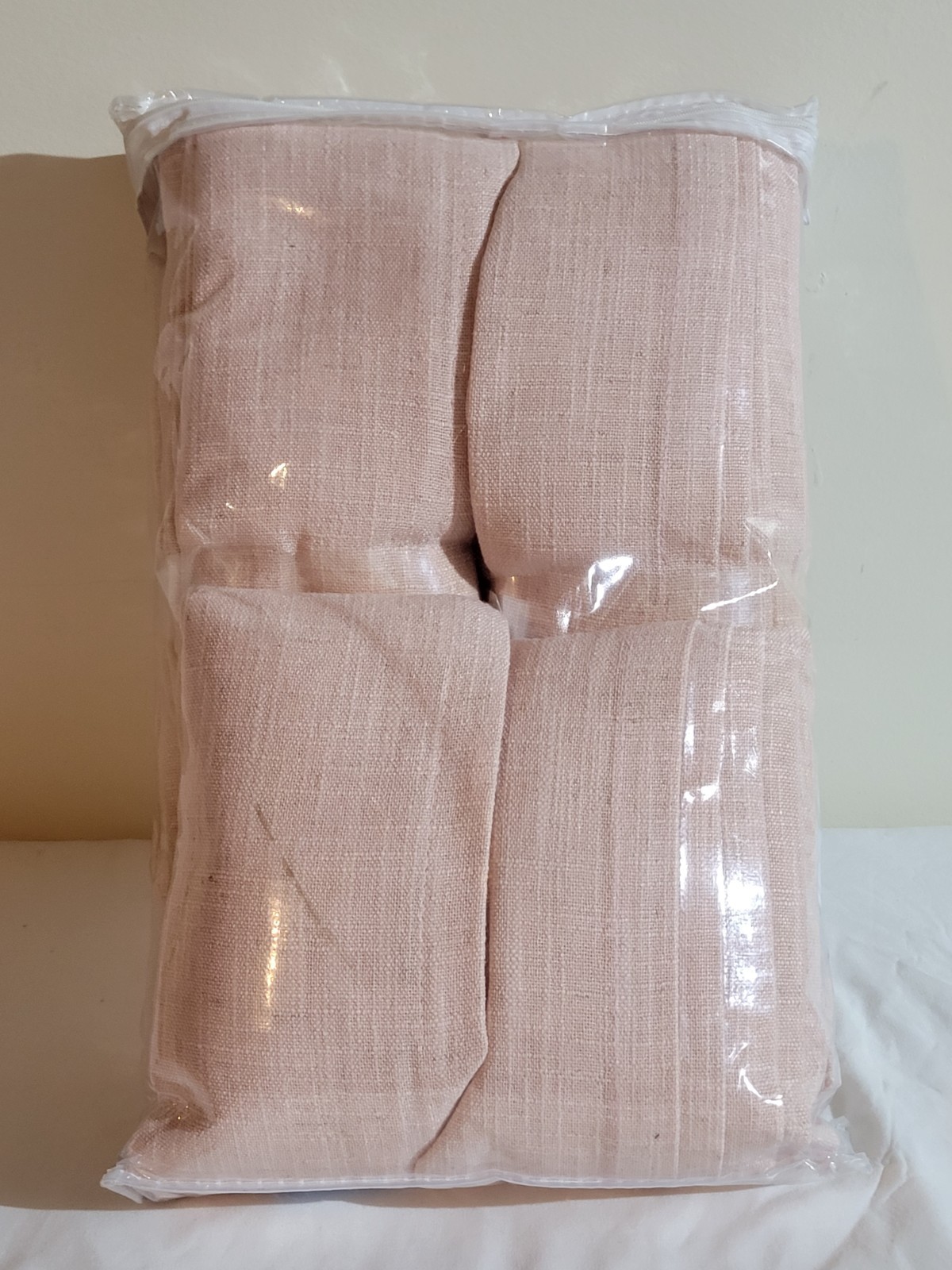 Comon Home Light Pink Linen Curtains. Large Full Length 40cm x 120cm x 2cm New