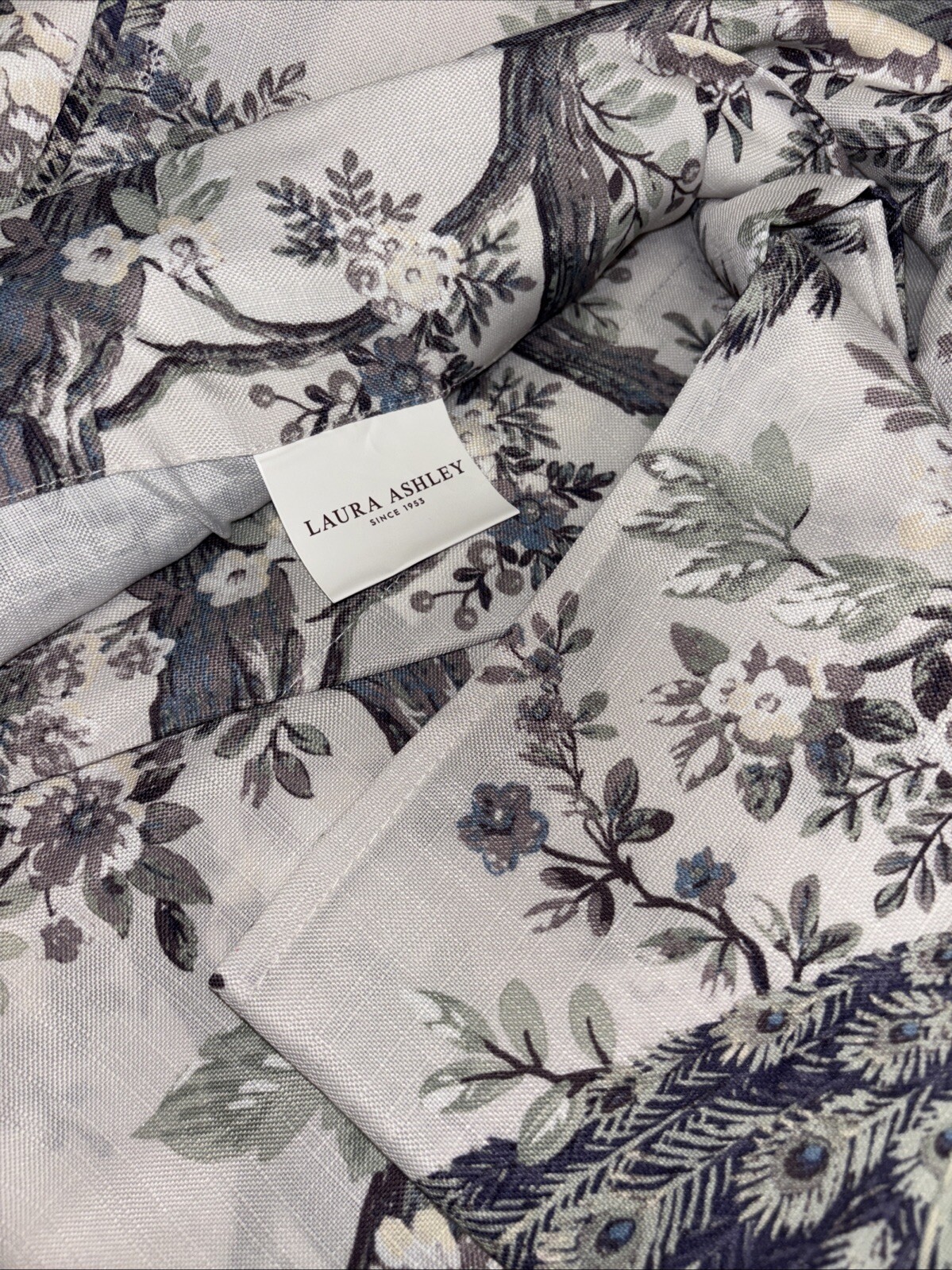 2 Laura Ashley Belvedere Peacock Blue Green Window Curtains Panel Drapes 38×96