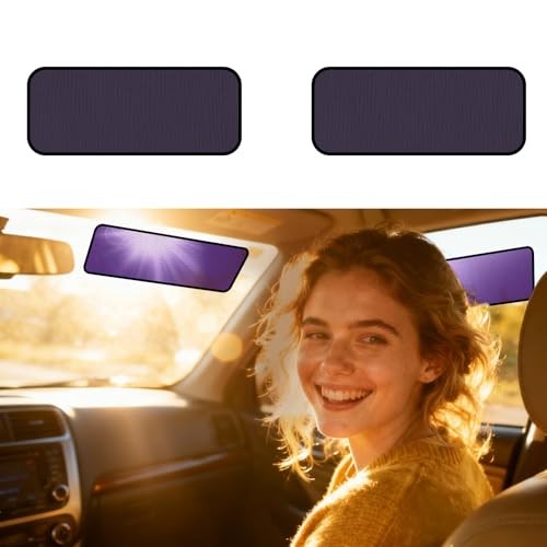 Square Car Window Shades for Windshield & Side Windows, 2-Pack Static Cling