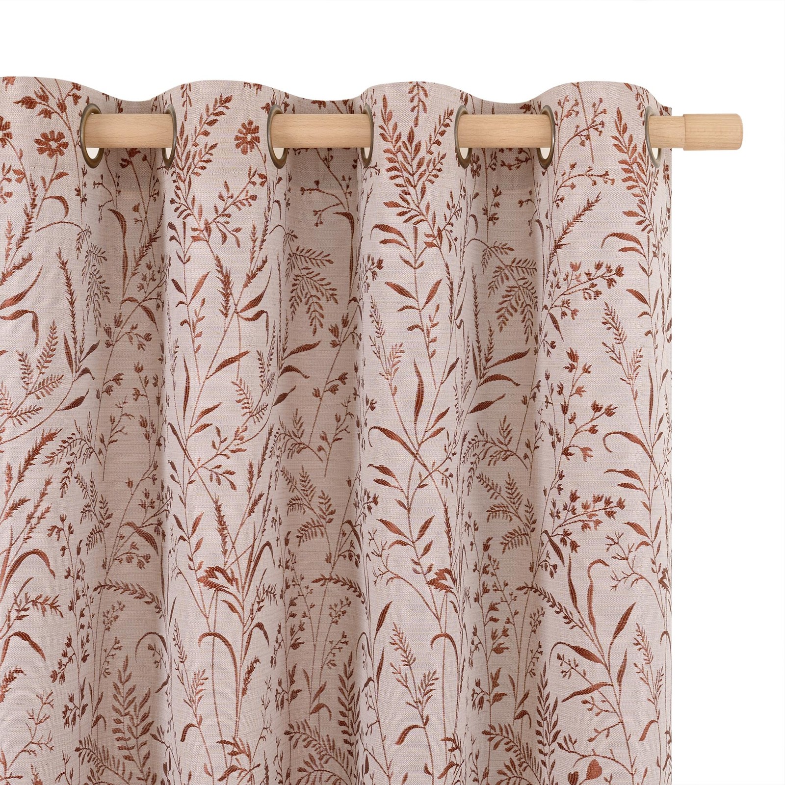 Bgment Linen Curtains For Living Room 84 Inches Long – Fall Jacquard Botanical