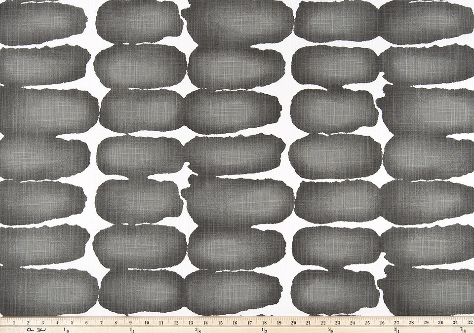 Curtains Made in USA, Shibori Dot Grey Charcoal Black, Medium Weight Cotton Slub