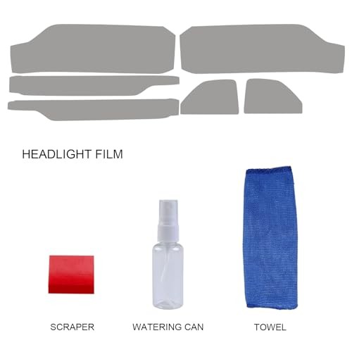 Compatible with 45% Dark Smoke Headlight Vinyl Tint Film Pre-Cut Overlay Wrap