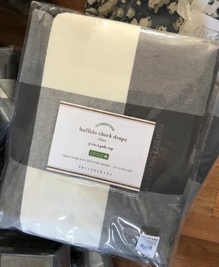 Pottery Barn Buffalo Check Drapes Set 2 Charcoal Gray 50x 96 Pair Curtains More+