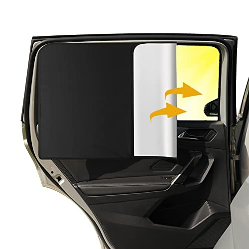 2PCS Car Window Shades – 100% Sliver Black – Back Seat – Privacy
