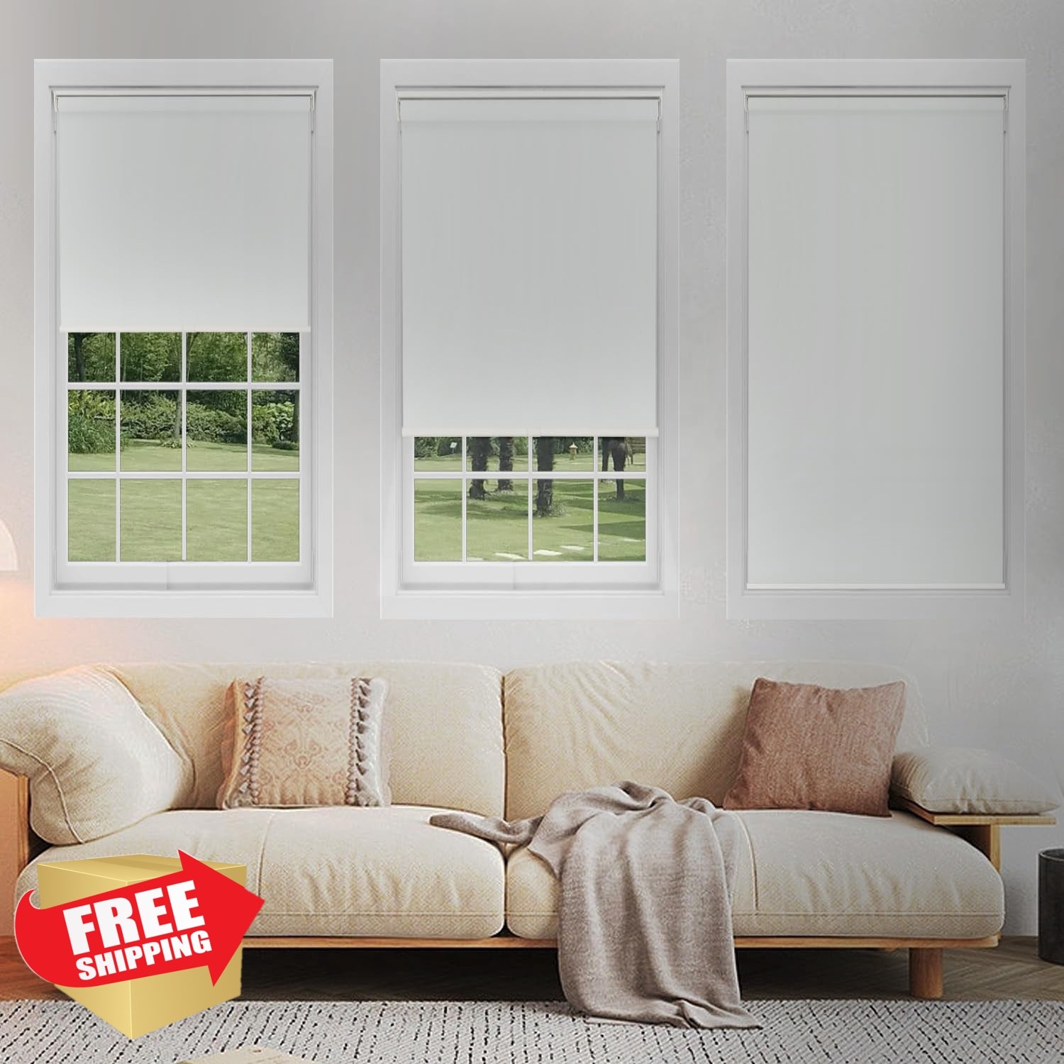 Changshade Roller Shades White Blackout 21.5×72