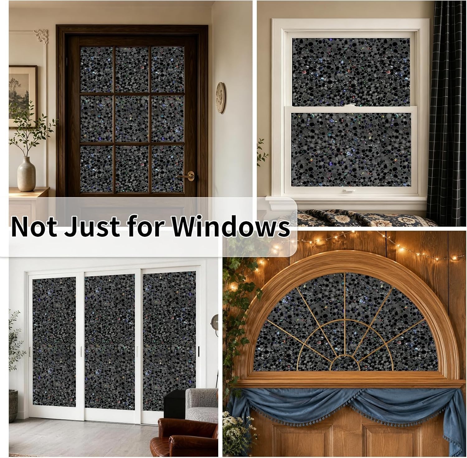 Total Blackout Window Film Privacy, 100% UV Blocking, Dark Window Tint for Home