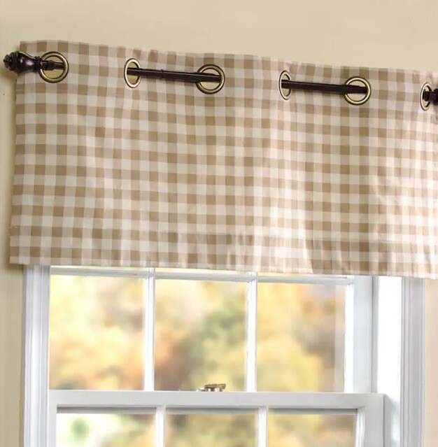 Thermalogic 40″W x 15″H Wheat Check Grommet-Top Insulated Valance NWT 🆓📦