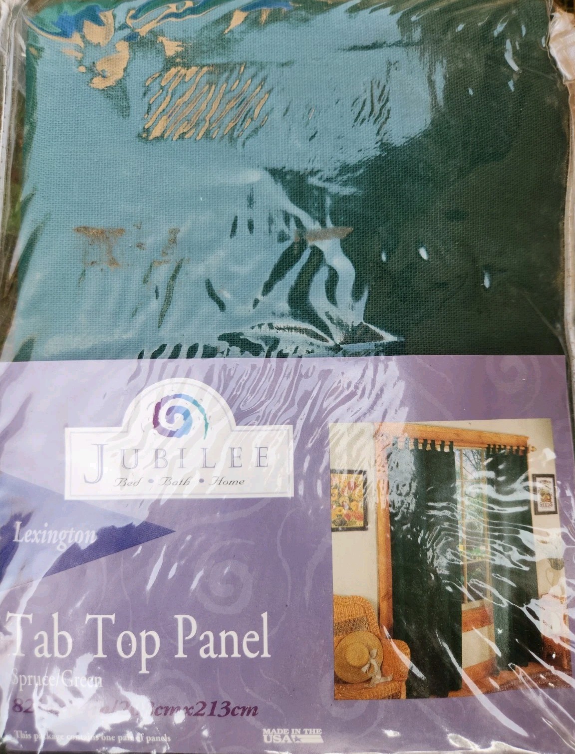 Jubilee Lexington Tab Top Panel Pr. 82×84″ NOS Spruce Green