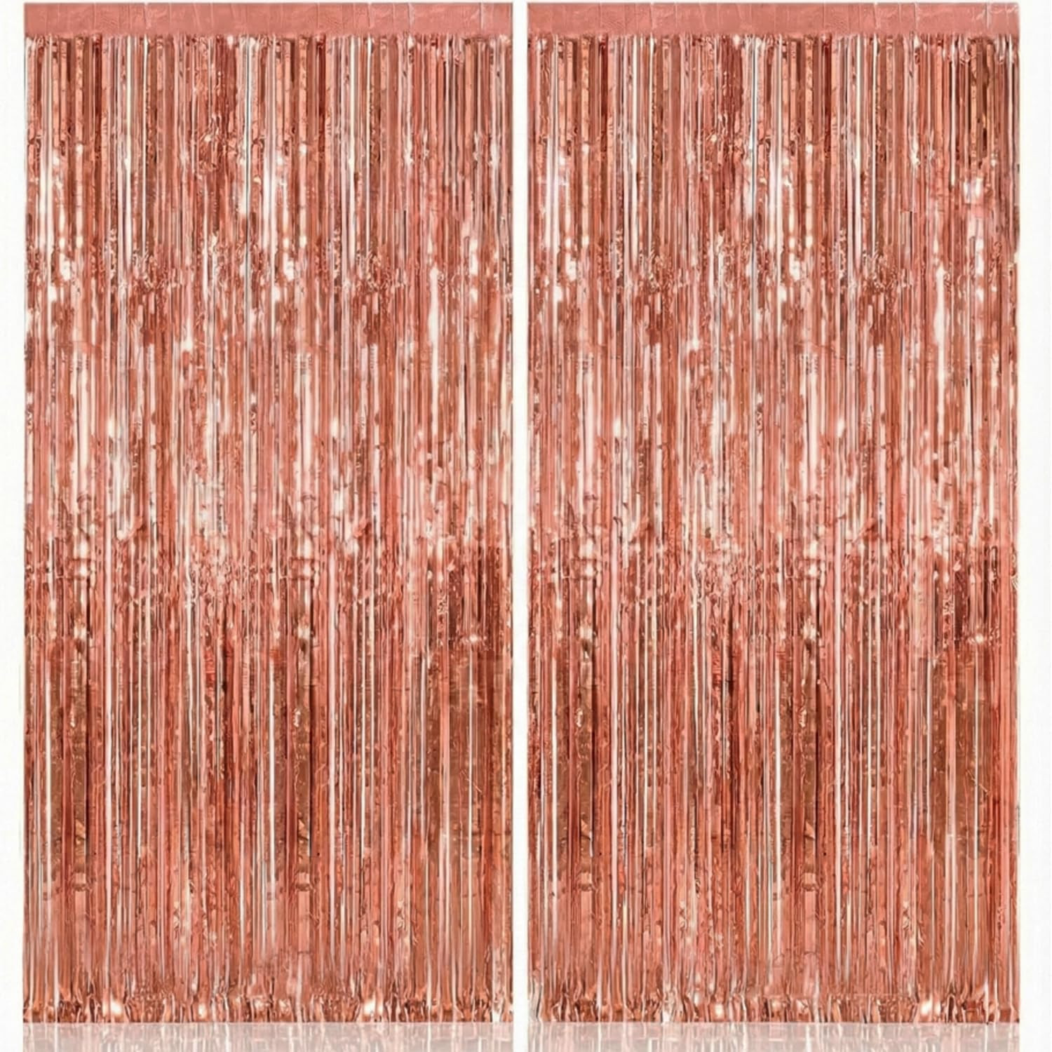 , Rose Gold Fringe Curtain – Xtralarge 3.2X8 Feet, Pack of 2 | Rosegold Backdrop