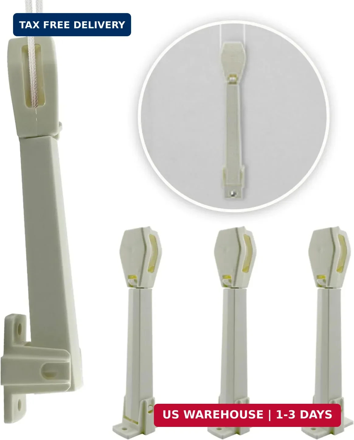 Amazing Drapery Hardware Spring Loaded Cord Tensioner for Cord Loops – Ivory, Wa