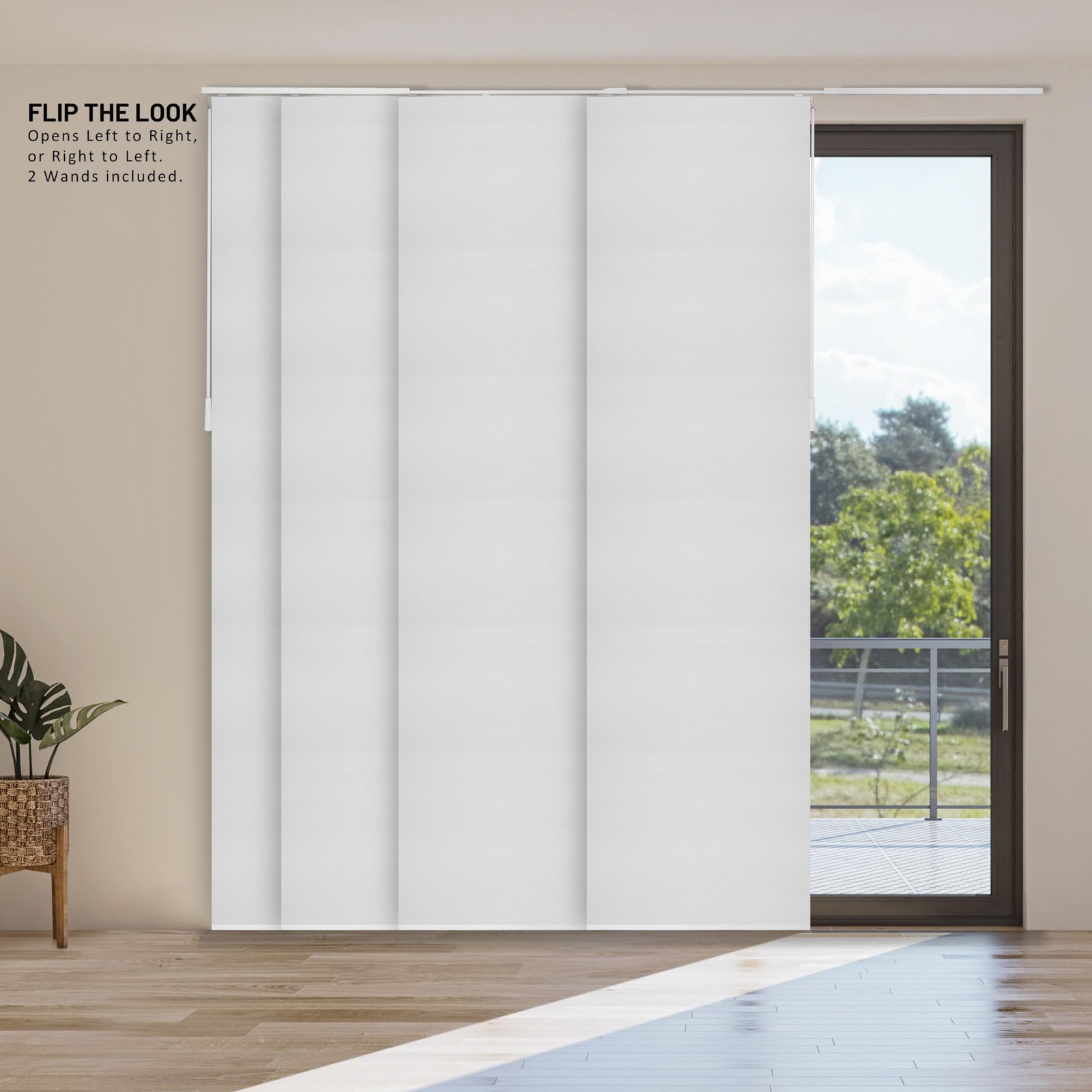Chicology Panel Track Blinds For Sliding Glass Embossed Textured Weave Fabric