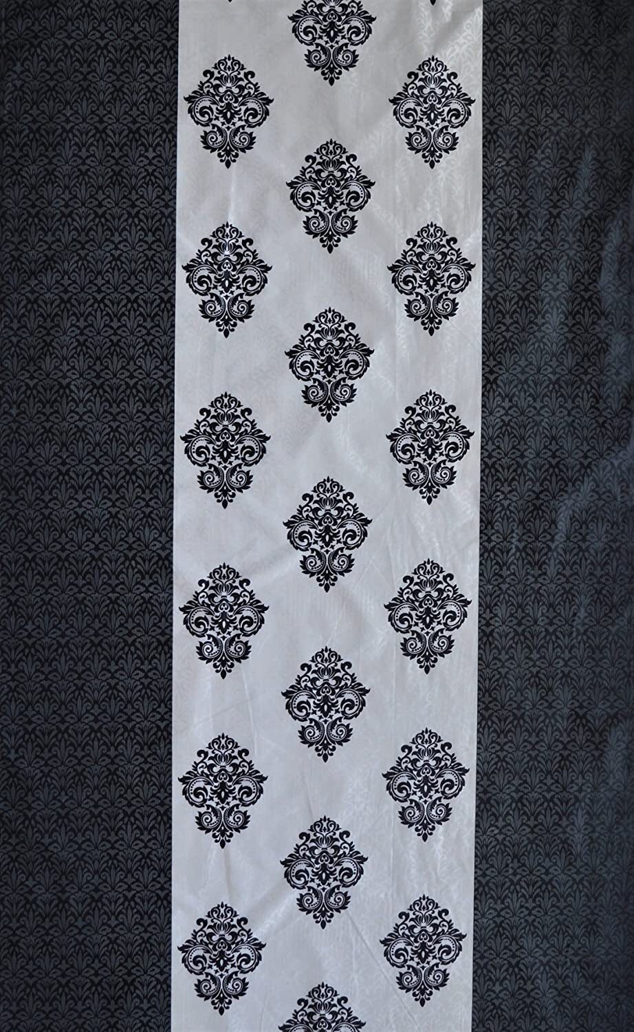2 Piece Premium Eyelet Polyester Door Curtains 7Ft – Black (Ca)